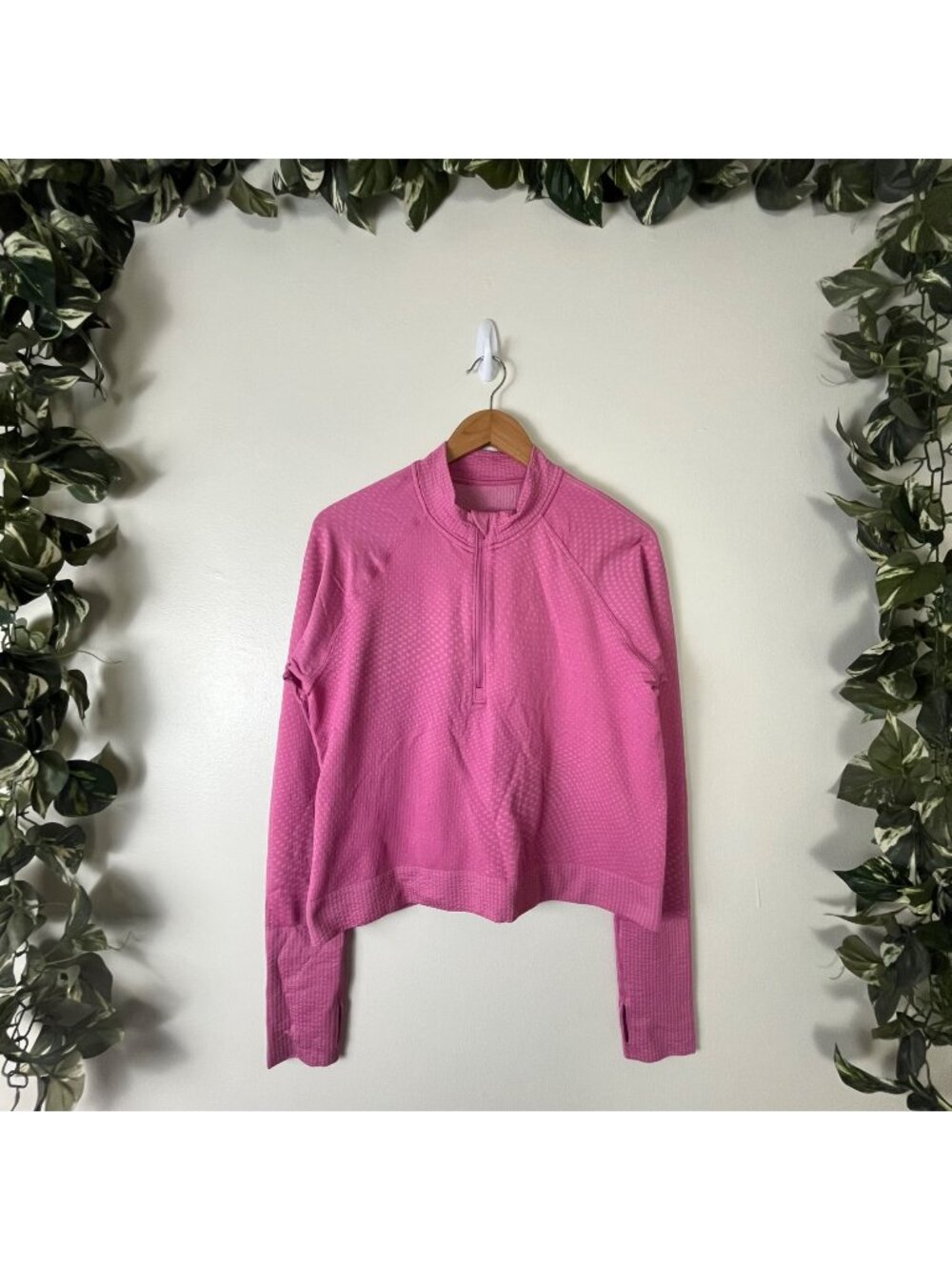 Lululemon Athletic Rest Less Cropped 1/2 Zip Pullover Pink Women’s Size 10